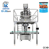 Ligne industrielle de machines de remplissage automatique multi-têtes pour noix mélangées, fruits secs et granulés en pots