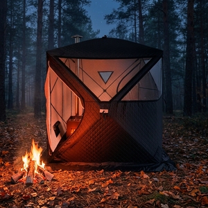 Tente <span class=keywords><strong>de</strong></span> sauna à vapeur d'extérieur, abri <span class=keywords><strong>de</strong></span> pêche sur glace hivernal, isolation renforcée, tissu Oxford, tente <span class=keywords><strong>de</strong></span> sauna d'extérieur avec cheminée - Product Image 3