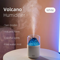 Humidificateur d'air de bureau, diffuseur d'aromathérapie volcan, lumière LED changeante de couleur, huile essentielle, alimentation USB, capacité de 300 ml, anti-fumée
