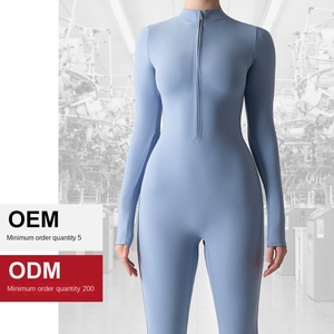 Liquidazione da donna europea e americana con cerniera a manica lunga nuda tuta sportiva per il Fitness Yoga aderente leggera e traspirante - Product Image 2