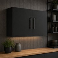 Armoire murale noire en gros d'usine 36 L x 12 P x 20 H, armoire de rangement murale en bois à double porte pour cuisine