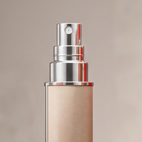 Nouveau design – Flacon atomiseur de parfum 5 ml 10 ml avec bouchon à tirette, cylindrique, en cuir PU, avec fiole intérieure en verre et pulvérisateur à pompe rechargeable
