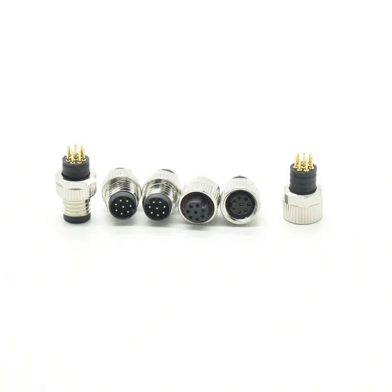 3 4 6 8 pin male female M8 cable wire waterproof mini IP67 connector
