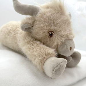 Highland Cow Plush <b>Toy</b> <b>Soft</b> <b>Stuffed</b> Animal For Kids Birthday Gift 2 To 4 Years Unisex White Color Pp Cotton Fill - Product Image 1