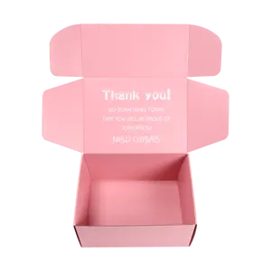무료 디자인 골판지 포장 상자 사용자 정의 인쇄 배송 핑크 크래프트 상자