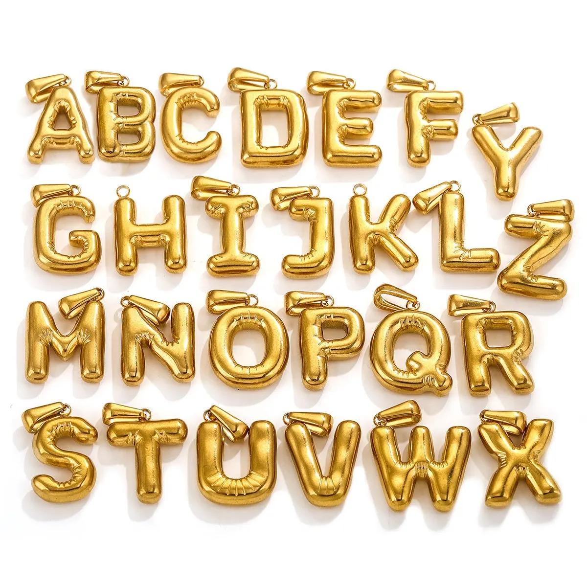 Dr. Jewelry INS Cute 18K Gold PVD Plated Stainless Steel Custom Alphabet Bubble Jelly Letter Pendant for Necklace Making Jewelry