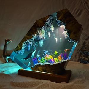 Lámpara de Resina para Dropshipping, Adorno Artístico, 10 Lámparas de Resina con Forma de Ballena Columna y Medusa, Modelo 3D, Luz Nocturna Regulable RGB - Product Image 4