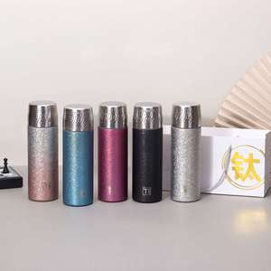 Double-layer Vacuum <b>Titanium</b> Insulated <b>Hammered</b> Texture Tea Cup Tea-water Separation 12-24 Hours Thermal Insulation Business - Product Image 2