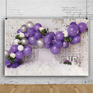 7x5ft Hintergrund zum ersten Geburtstag für Mädchen, rosa Luftballons, 3D-Fotografie-Hintergrund, Dekorationen für die erste Geburtstagsfeier des Mädchens, Neugeborenen-Party-Dekorationen - Product Image 4