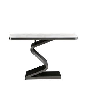 <span class=keywords><strong>Table</strong></span> <span class=keywords><strong>console</strong></span> moderne en acier inoxydable noir sur mesure avec marbre naturel Picasso pour le salon de la villa - Product Image 2