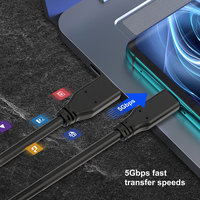 Câble USB 3.0 vers USB C SuperSpeed 5 Gbps, 3A 60W, charge rapide, cordon de données de type C pour smartphone Xiaomi Huawei Oppo Vivo Samsung