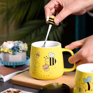 م كرتون كرتون نحلة عيد الميلاد غطاء شحن مجاني أكواب الإفطار الأصلية هدية فنجان القهوة - Product Image 3