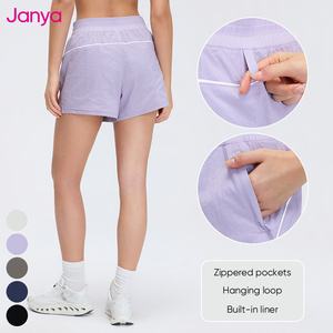 Short de sport pour <span class=keywords><strong>femme</strong></span> Janya, léger, en nylon, décontracté, ample, athlétique, à séchage rapide, respirant, taille haute, doublé, 4 pouces - Product Image 3