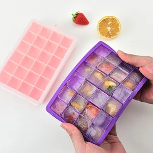 Silicone ice tray family ice tray mold DIY24 cubic easy depressing ice tray and PP lid