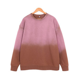 Sweat-shirt ras du cou 400 GSM tricoté coupe classique couleur unie teinture dégradée pour homme, pull streetwear automne respirant à col rond - Product Image 6