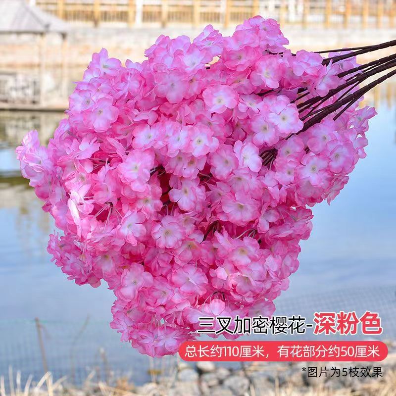 3 forchette doppio strato rosa scuro (1 ramo)