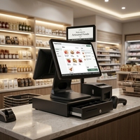 Système POS 15,6 pouces Intel i3, i5, i7 avec écran tactile capacitif pour supermarchés et magasins de détail (vente en gros)