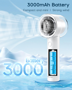 พัดลมมือถือแบบพกพาความเร็วสูงสำหรับใช้ในบ้านและนอกบ้าน ชาร์จผ่าน USB พร้อมหน้าจอดิจิตอล - Product Image 2