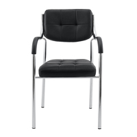Chaise de bureau exécutive ergonomique personnalisée en gros, chaise confortable en PU, chaise de mahjong, chaise d'entraînement informatique, conférence, design moderne, noir