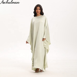 Aschulman Custom Design islamico vestito di abbigliamento musulmano tinta unita <span class=keywords><strong>pipistrello</strong></span> ala modesti abiti da donna Batwing Abaya abiti - Product Image 4