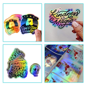 Vizlent <b>Printable</b> Holographic Adhesive Paper Waterproof Vinyl Adhesive <b>Sticker</b> Labels Jumbo Roll for inkjet printer - Product Image 4