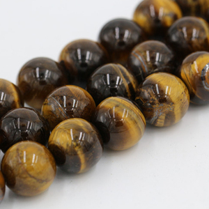 Vente en gros de pierres précieuses en vrac 4mm 6mm 8mm 10mm Perles d'œil de tigre brun naturel pour la fabrication de bracelets et de bijoux - Product Image 2