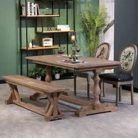 Table à manger moderne en bois massif pour la maison, meubles durables pour restaurant, séjour chez l'habitant