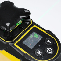 Niveau laser 4D à faisceau vert 16 lignes, auto-nivelant avec écran LCD, indicateur d'angle, rechargeable, outil laser de construction