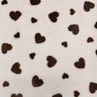 Tissu doux en fausse fourrure de lapin à motif de cœurs à pois imprimé sur mesure pour couverture de bébé, vêtements, jouets et articles ménagers