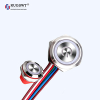 Interrupteur à bouton-poussoir métallique momentané de 12 mm, étanche IP67, à réinitialisation automatique, éclairé par LED, universel AC/DC pour équipement de panneau de commande