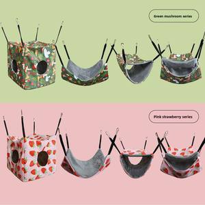 Pour <span class=keywords><strong>Amazon</strong></span> quatre pièces ensemble de hamac pour animaux de compagnie pour petits animaux pour planeurs de sucre Chipmunks-printemps été solide <span class=keywords><strong>lit</strong></span> de cochon d'inde suspendu - Product Image 1