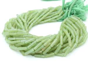 Perles en tube d'aventurine verte, brin de 13 pouces (14x4 à 16x5 mm), évaluation tierce PMEGEMSBEADS PME-B5 pour la fabrication de bijoux - Product Image 3