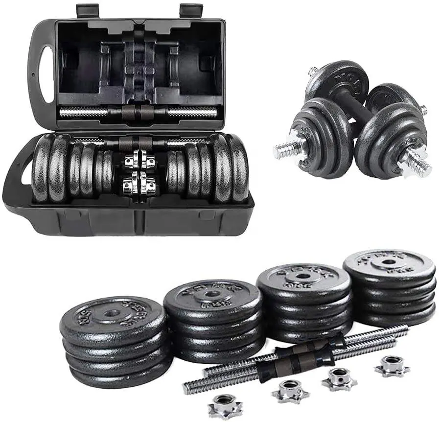 OBL 30kg 50KG Top Selling Gym Bodybuilding Adjustable Silver Electroplating Dumbbell Cast Iron Plated Dumbbell Set