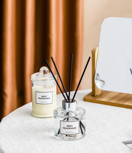 Difusor de Aromaterapia Artesanal con Varillas y Juego de Velas de Cera de Soja, Frasco de Vidrio Natural Ecológico, Regalo para el Día de la Madre, Ambientador - Product Image 5