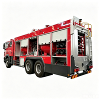 Véhicule de sauvetage incendie à poudre sèche Hongyan 6X4 6000 kg, spécialisé pour les centrales électriques et les champs pétrolifères, pour interventions d'urgence incendie à poudre sèche