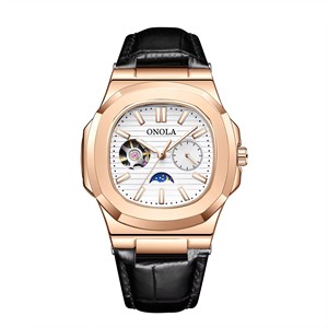 ONOLA 3855 <span class=keywords><strong>Montre</strong></span> squelette de luxe pour homme, tourbillon mécanique de haute qualité avec phase de lune, étanche, affichage <span class=keywords><strong>soleil</strong></span>-lune-étoiles - Product Image 5