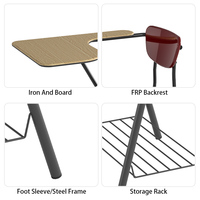 Chaise de formation robuste pour étudiants universitaires avec bloc-notes bras de tablette à cadre en métal pour le bureau ou l'extérieur pour les étudiants