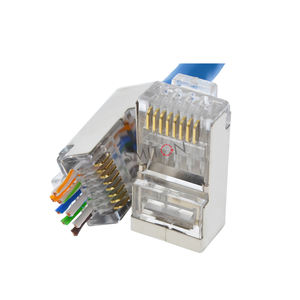 ขั้วต่อแบบมีสายป้องกัน<span class=keywords><strong>หัว</strong></span>8P8C คริสตัลขนาดรู <span class=keywords><strong>Cat6a</strong></span> FTP ขนาด1.2มม. ผ่านรู RJ45แบบป้องกัน - Product Image 1