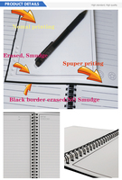 Carnet réutilisable à spirales effaçable à sec personnalisé, carnet en papier de pierre imperméable de qualité supérieure