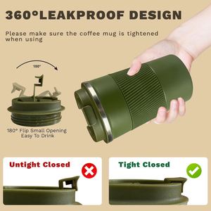 Custom logo Vacuum Insulated Tumblers <b>Ceramic</b> Liner Stainless Steel Travel Coffee Mug Leak-Proof Reusable Coffee <b>Cup</b> with Lid - Product Image 6