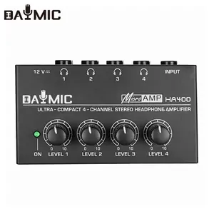 Professional Mini HA400 4 Channel Monitor Headphone Amplifier Headphone Amp