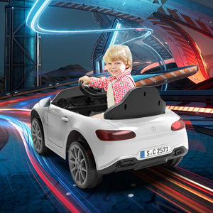 12V子供は2.4Gリモコン付きベンツ車に乗る、車に乗るダブルドア、5ポイント安全ベルト、LEDライト2-5歳 - Product Image 5