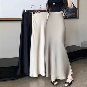 Verified Supplier Long Tail Skirts Soft Silk, Adjustable Waist