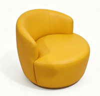 Fauteuil d'appoint rond jaune, fauteuil de salon individuel moderne pour chambre d'hôtel
