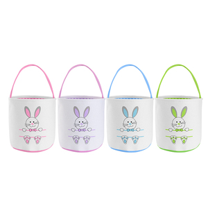 Easter Bucket Easter 2021 Easter Bunny Bucket Cotton Cute Gift Bag Rabbit Ear Handbag Storage Easter Egg Basket With Handle For Easter Decoration