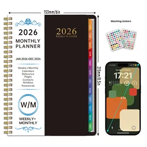 Sổ kế hoạch tiếng Anh khổ A5, lò xo, năm 2026 - Sổ ghi chép lịch trình hàng ngày, hàng tuần, hàng tháng với các tab chỉ mục được mã hóa màu sắc - Product Image 6