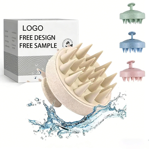 カスタムロゴ入り シリコン製スカルプブラシ シャンプーブラシ 頭皮マッサージャー 育毛用 女性向け ヘッドマッサージャー 頭皮角質除去ブラシ - Product Image 1