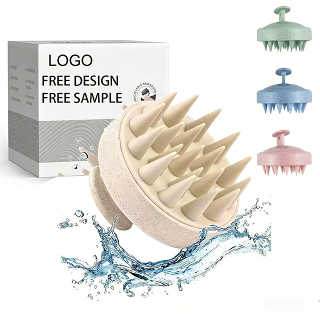 Custom logo Silicone Scalp Scrubber Hair Shampoo Brush Scalp Massager Hair Growth for Women Head Massager Scalp Exfoliator Brush