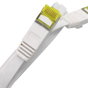 Kabel tembaga murni Cat6 datar kabel kustom RJ45 laki-laki ke laki-laki konektor Cat6 kabel Patch datar