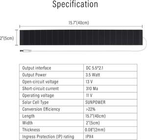 Petit <span class=keywords><strong>panneau</strong></span> <span class=keywords><strong>solaire</strong></span> haute efficacité sur mesure 3W 3.5W 5W SunPower mini <span class=keywords><strong>panneau</strong></span> <span class=keywords><strong>solaire</strong></span> 12v pour stores motorisés sonnette de porte fenêtres - Product Image 2